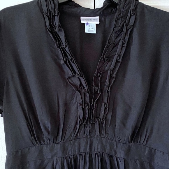 Motherhood Maternity Black Ruffled Shirt Top Slvls - Picture 8 of 11